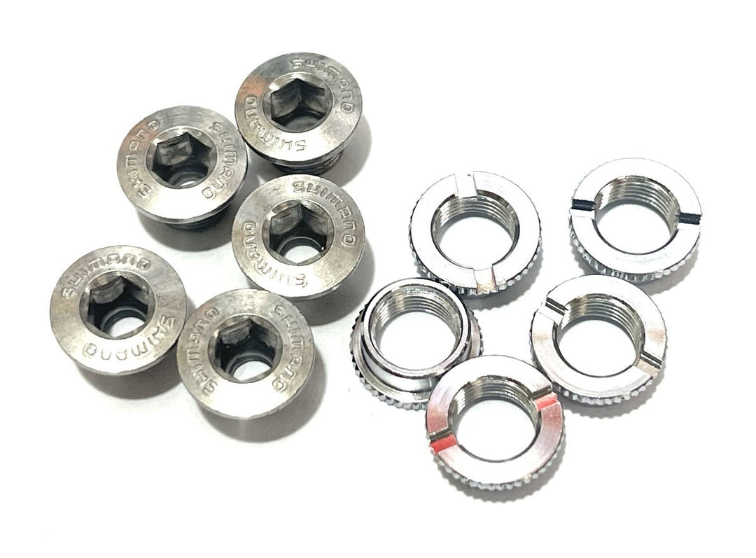 Shimano FC-7710 Track Bike Gear Fixing Bolt and Nut x5 Each Velodrome Racing