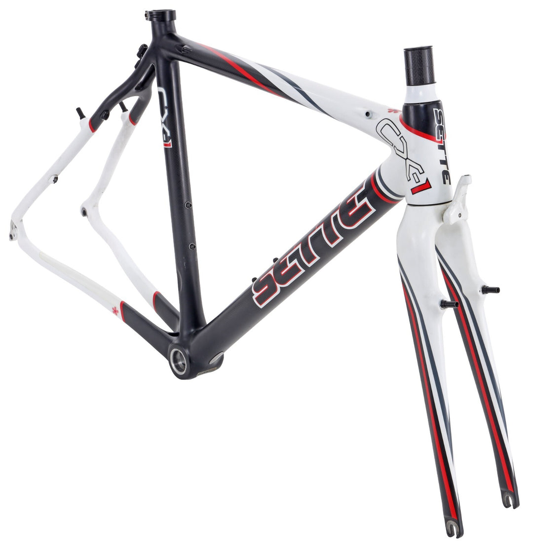 Sette CX-1 Carbon Cyclocross Bike Frameset 53cm WHITE/BLACK Cantilever QR Rim