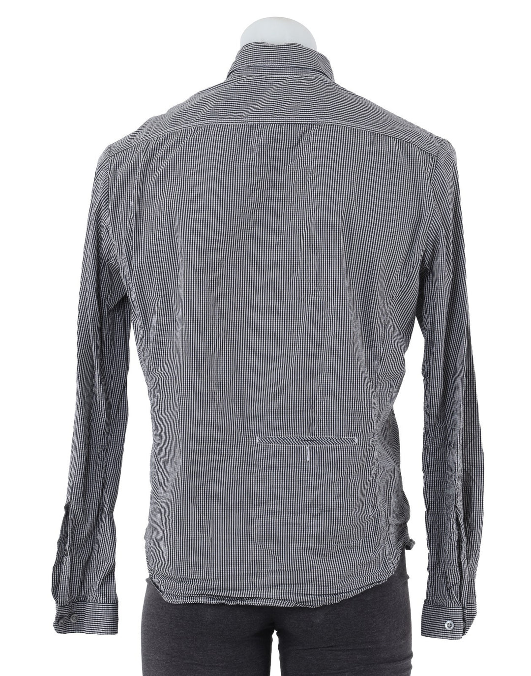 Rapha Peter Post Gingham Long Sleeve Button Down Shirt Men MEDIUM Black Cycling