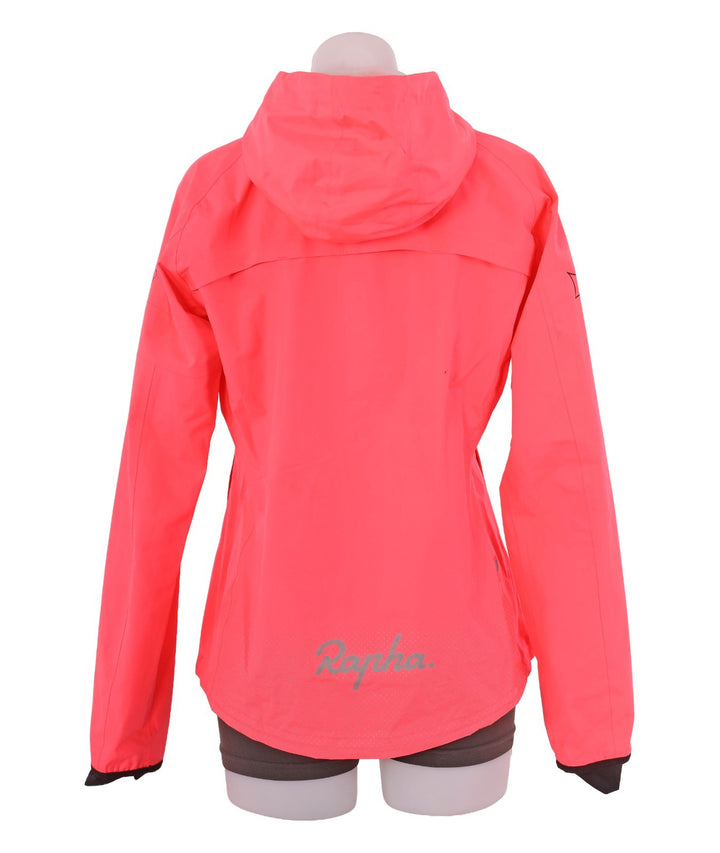 Rapha Education First Commuter Bike Hooded Rain Jacket Women MEDIUM Hi-Viz Pink