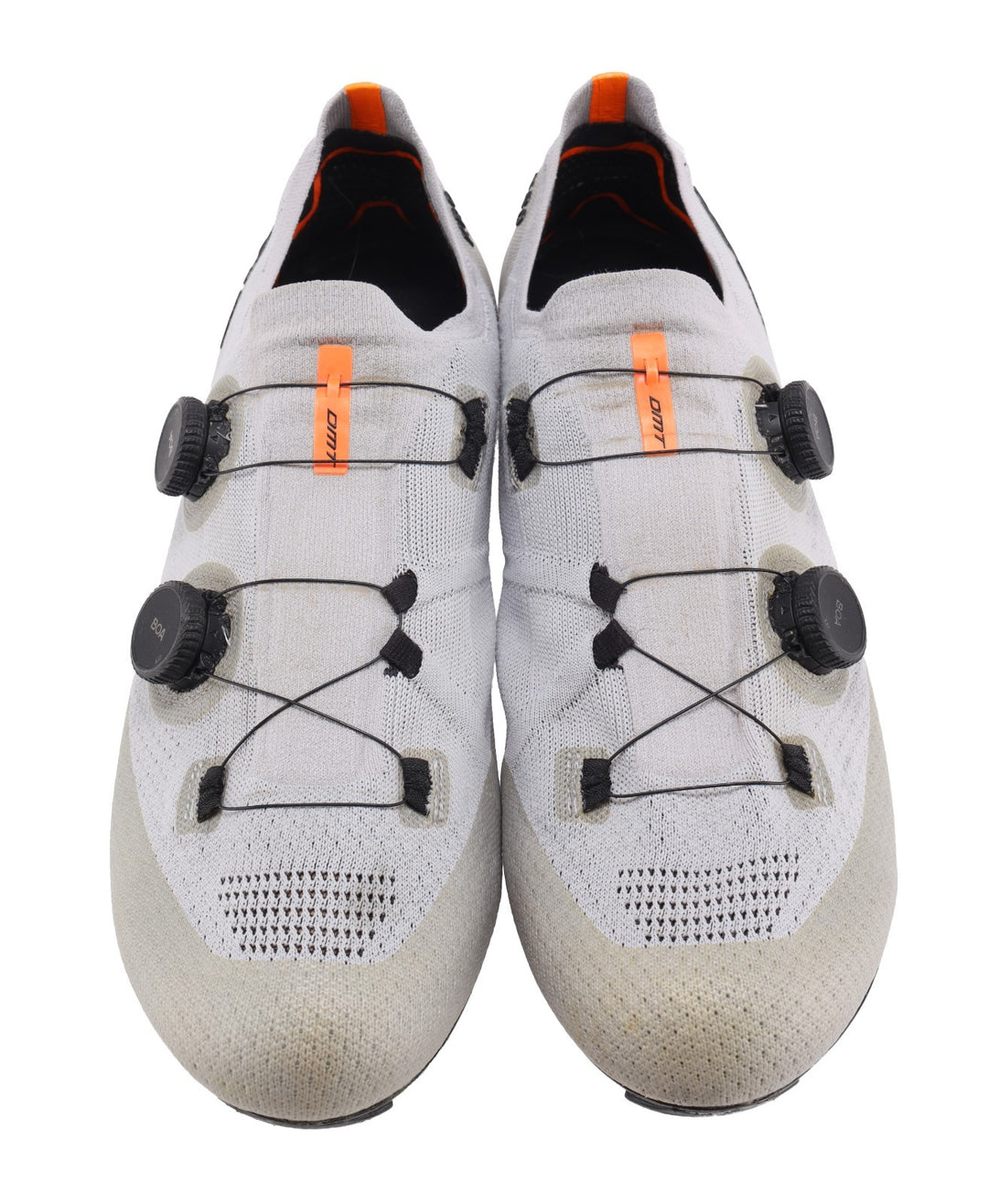 DMT KR0 Knit Road Bike Shoes EU 47 US Men 13 BOA GREY/ORANGE 3-Bolt Gravel