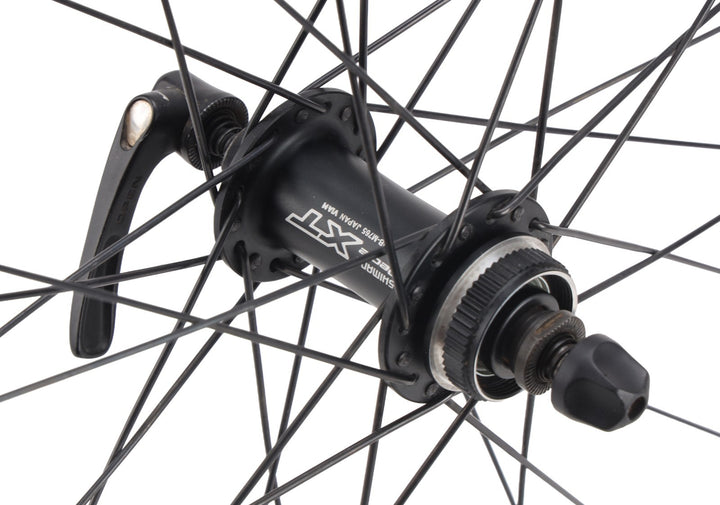 DT Swiss XR 4.1d Shimano XT Alloy 26” Clincher Mtn Bike Wheelset CL Disc 10s QR