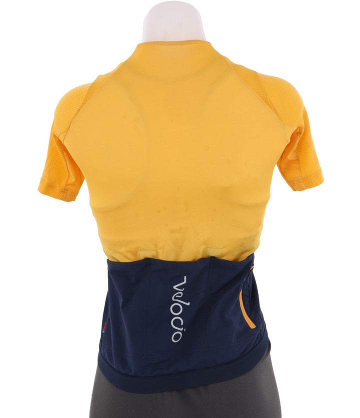 Velocio Concept Radiator Short Sleeve Cycling Jersey Women XS Yellow Road Gravel