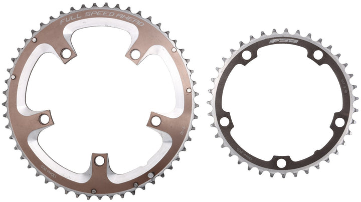 FSA S10 Road Bike 10 Speed 53/39T Chainring SET 130 BCD Silver/Black 5-Bolt Race