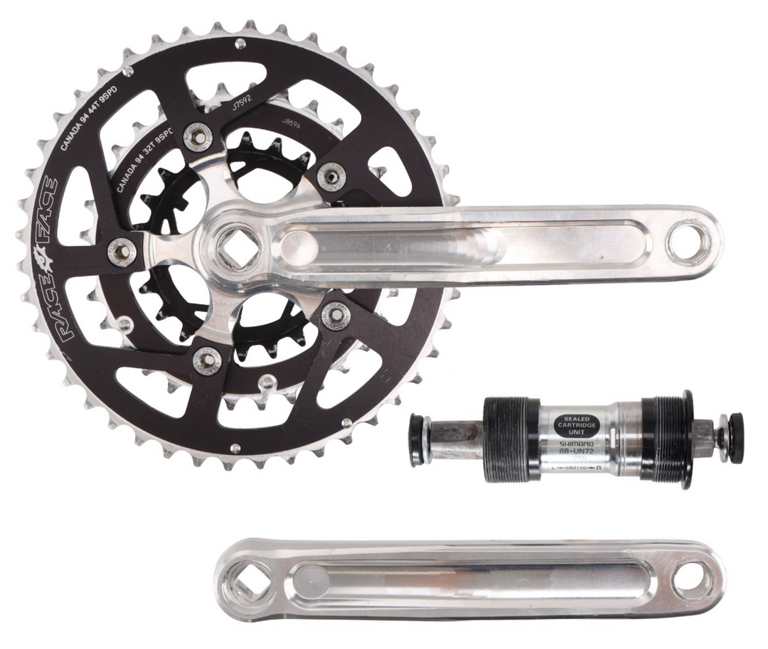 Race Face Turbine 3 x 9 Spd Alloy Mtn Bike Crankset 175mm 44/32/22T 5-Arm SILVER