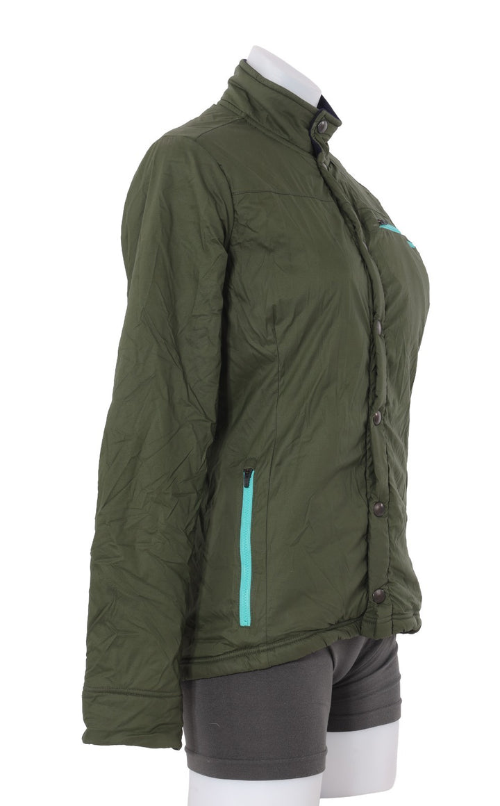 Velocio Recon Snap Jacket Women SMALL Green Cycling Road Bike Gravel Winter