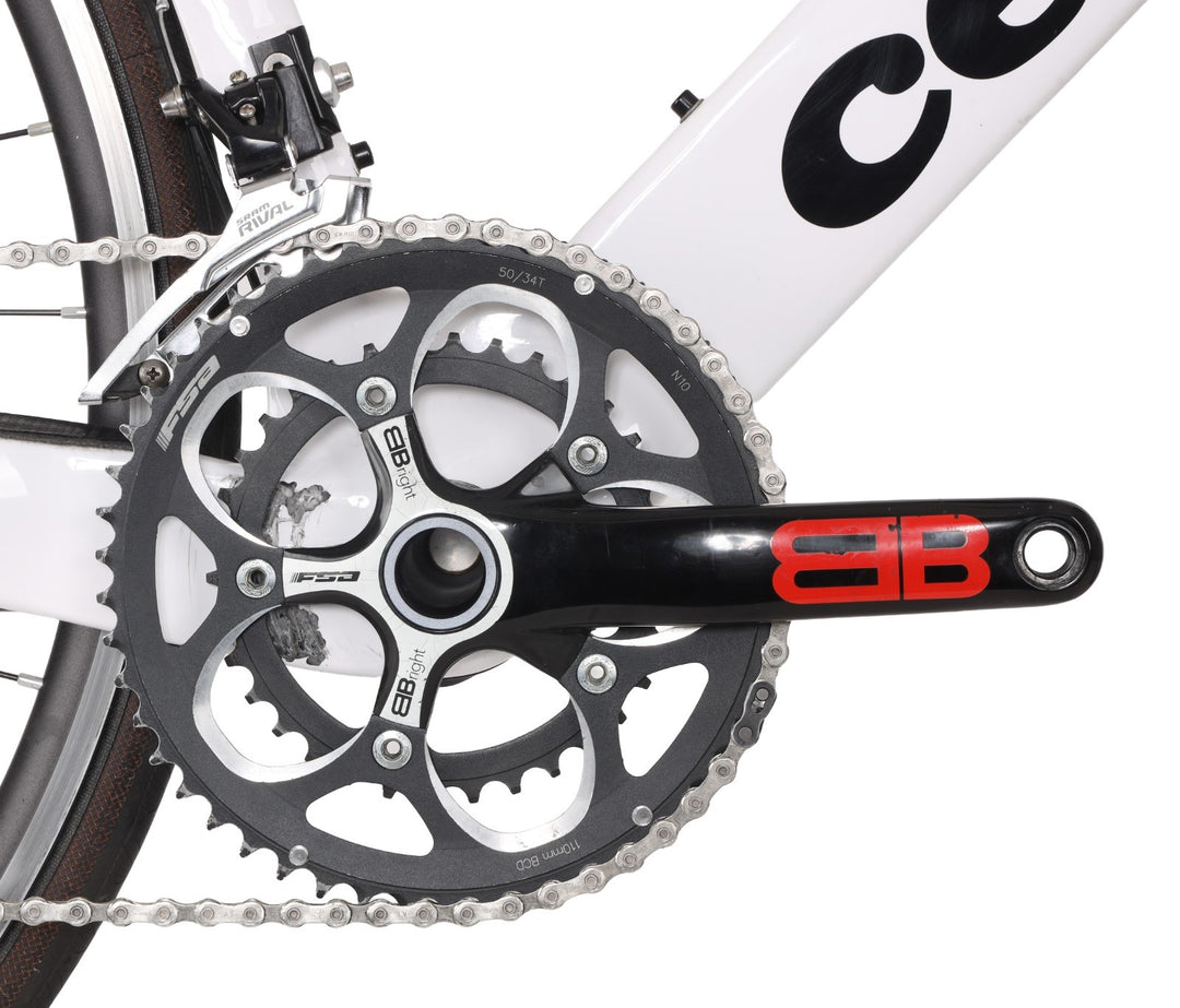 Cervelo S5 Team Carbon Road Bike 2x 10 Speed 61cm SRAM WHITE 700c Rim QR 2012