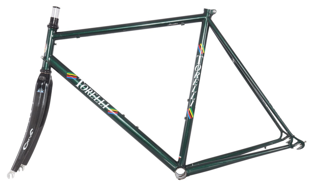 Torelli Corsa Strada Steel Road Bike Frameset 55cm Carbon Fork Green 700c Italy