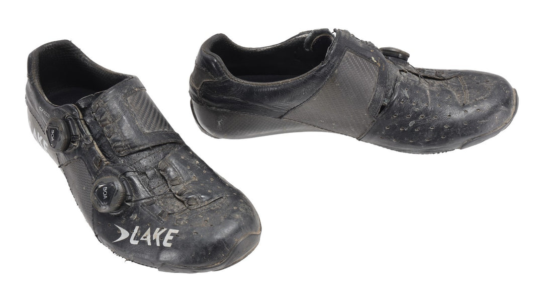 Lake CX403 Carbon Road Bike Shoes EU 43 US Men 10 BLACK 3 Bolt BOA Cycle Race