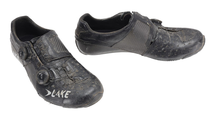 Lake CX403 Carbon Road Bike Shoes EU 43 US Men 10 BLACK 3 Bolt BOA Cycle Race