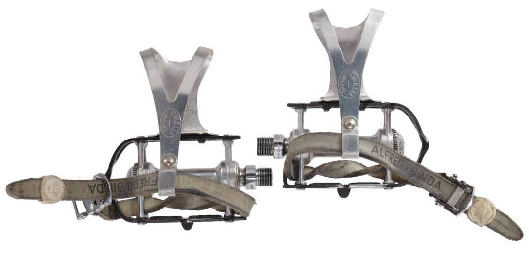 Campagnolo 1037/a Record Strada Superleggeri Road Bike Pedals 9/16" w/ Toe Clips