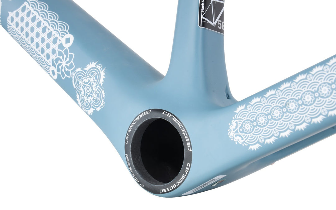 Factor O2 VAM Disc Premium Carbon Road Bike Frameset 58cm Ornate Azure 2023