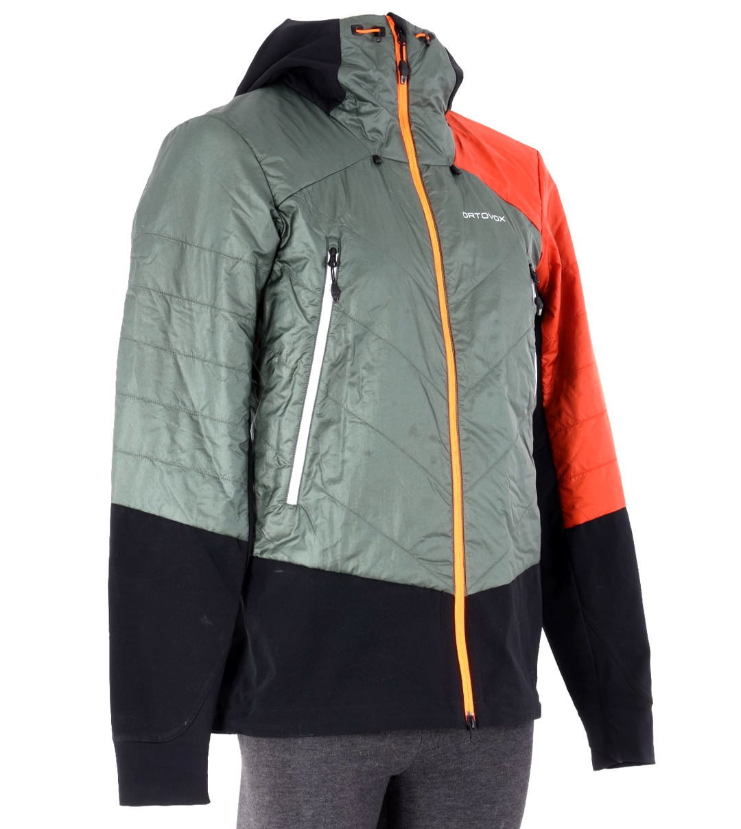 Ortovox SwissWool Piz Palu Jacket Men MEDIUM Green Hood Winter Ski Tour Hiking