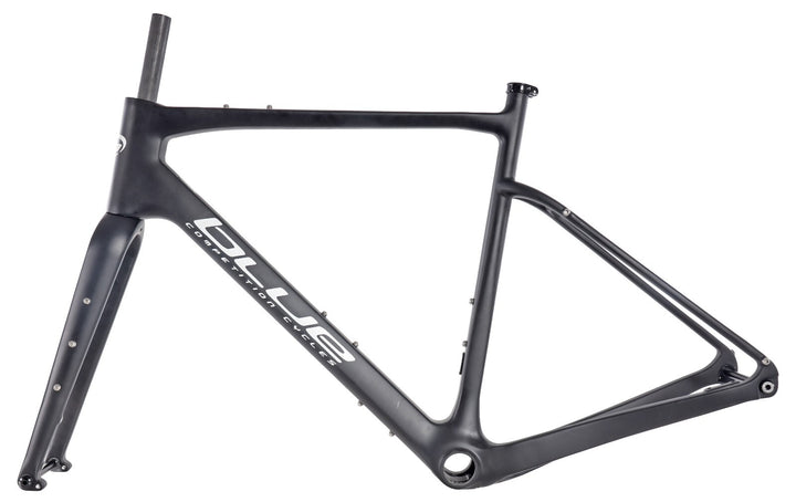 blue cycles Carbon Gravel Bike Frameset 56cm BLACK Flat Mount Disc Thru-Axle