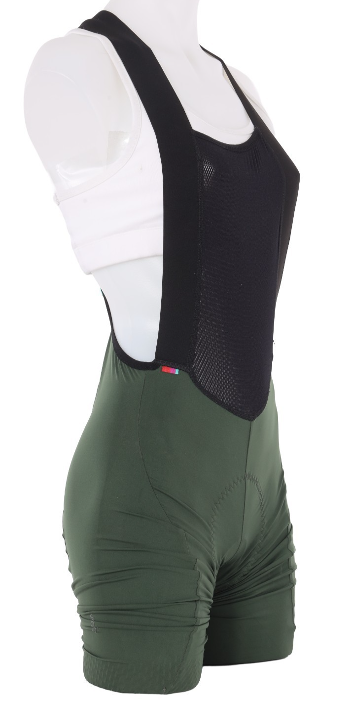 Velocio Luxe Cycling Bib Short Women MEDIUM Green Road Bike Gravel Cycling
