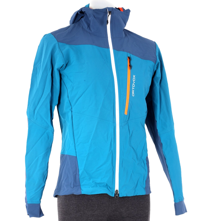 Ortovox Pala Hooded Merino Wool Jacket Men MEDIUM Blue Climbing Hiking Trail