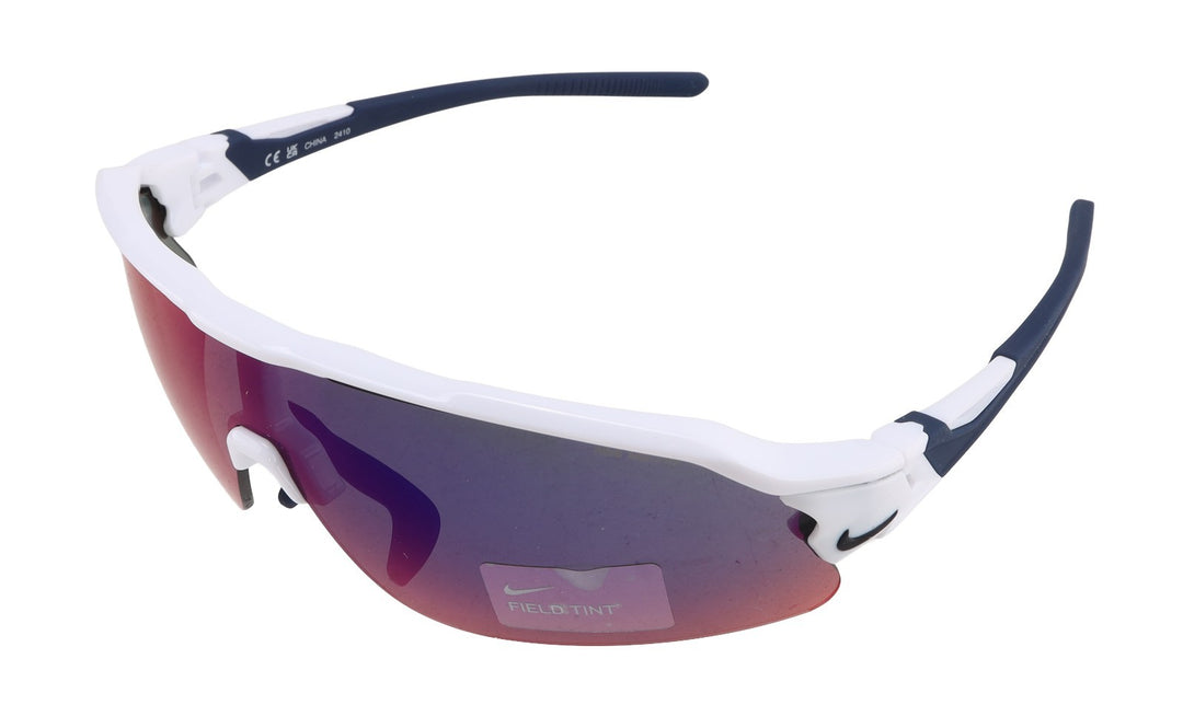 Nike Flyfree Shield Team Sunglasses Max Pro Lens WHITE/NAVY Cycling Running