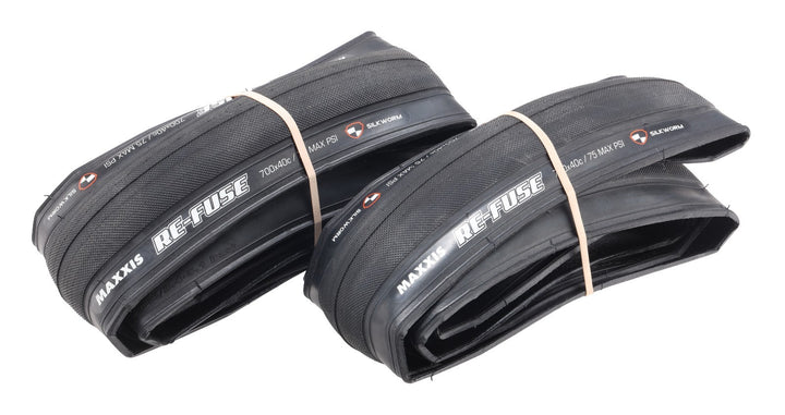Maxxis Re-Fuse Tubeless Gravel Bike Tires 700 x 40mm PAIR Silkworm BLACK