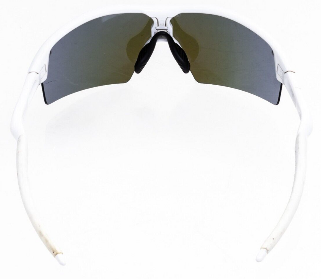 Oakley Radar Pitch Straight Stem Sunglasses Polished White Blue Mirrored Cycling