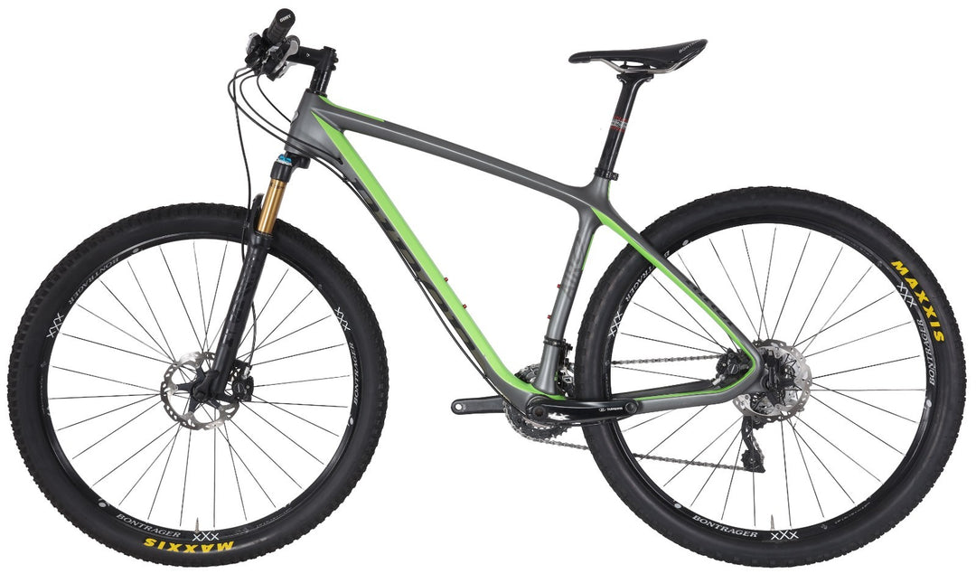 Niner Air 9 Carbon 29" Hardtail Mtn Bike 2x10s LG Grey/Green Fox Shimano XT 2016