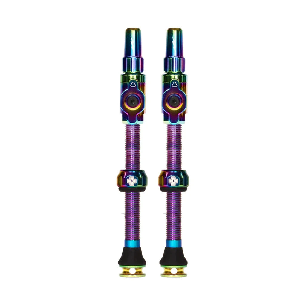 Muc-Off Big Bore Lite Large Tubeless Valves 45mm IRIDESCENT Road Bike Gravel