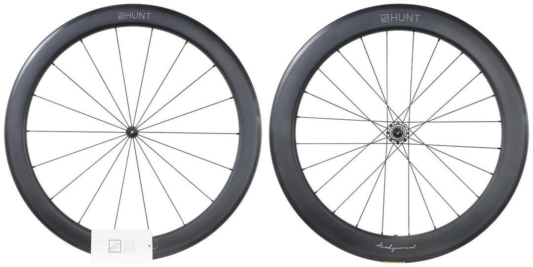 HUNT 52_62 Aerodynamicist Carbon Road Wheelset Tubeless Shimano HG 700c QR Rim