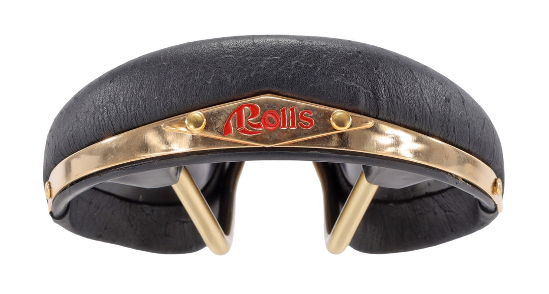 Selle San Marco Rolls Classic Bike Saddle 145mm BLACK 7x 7mm Steel Gold Vintage
