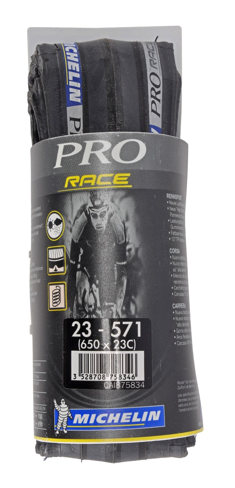 Michelin Pro Race Road Bike 650c x 23c Clincher Tire BLACK Triathlon TT