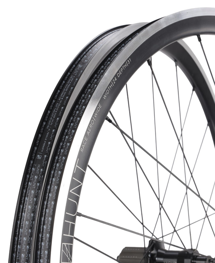 HUNT Race Aero Wide Alloy Road Wheelset Tubeless Shimano 11 Sp 700c QR Rim Brake