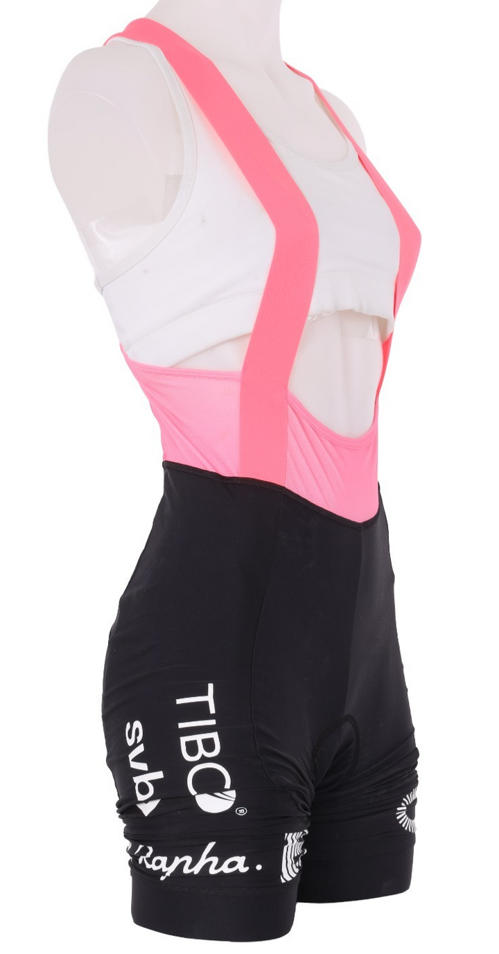 Rapha EF Cannondale Pro Team Bib Shorts Women MEDIUM Black Pink Cycling