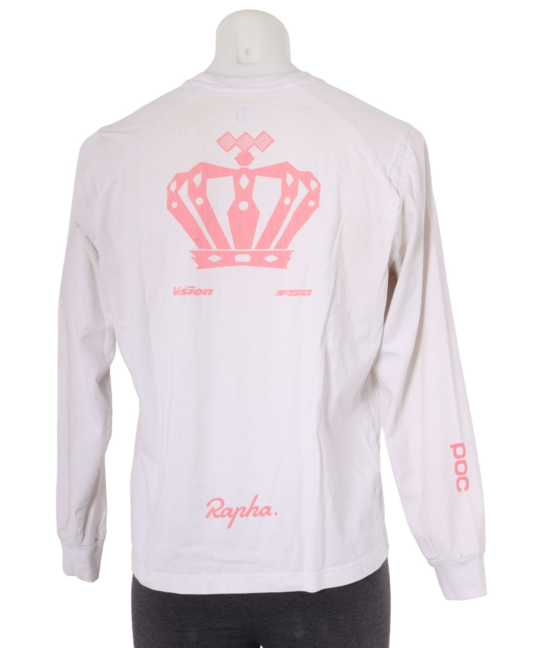 Rapha EF Education Cannondale Pro Cycling Long Slv Cotton Shirt Men LARGE White