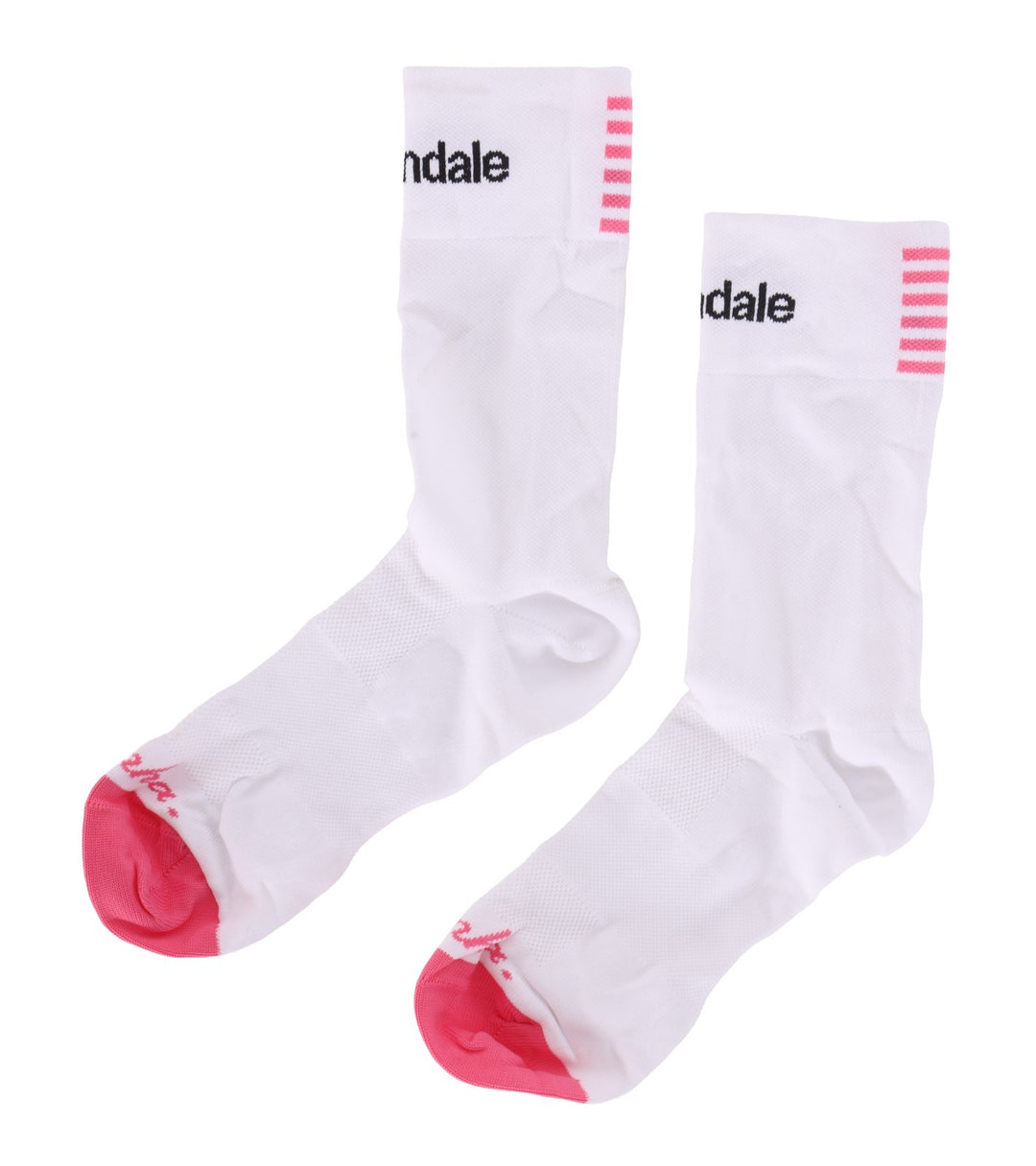 Rapha Cannondale Pro Team Socks XS White Pink Lightweight Road Bike Cycling