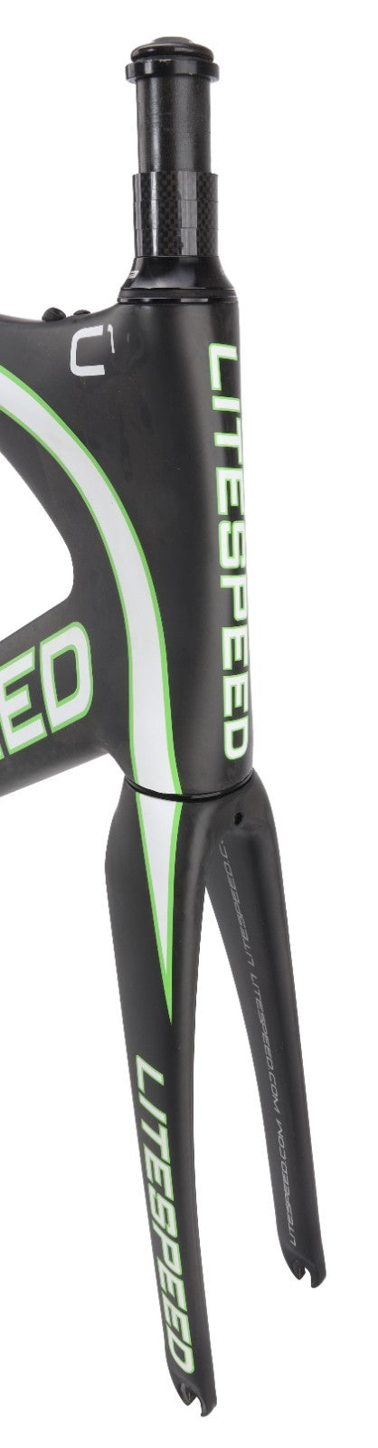 Litespeed C1 Carbon Road Bike Frameset XL Nude/White/Green 700c QR Rim Aero 2013