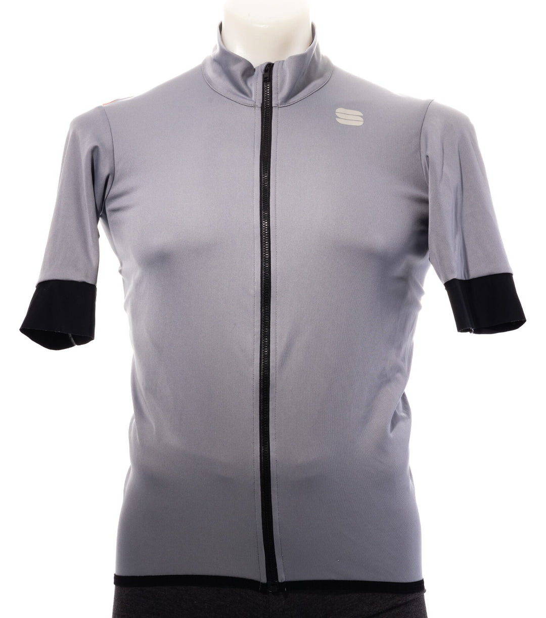 Sportful Fiandre Jersey Short Sleeve Men LARGE Grey/Black Road Race Gravel Bike