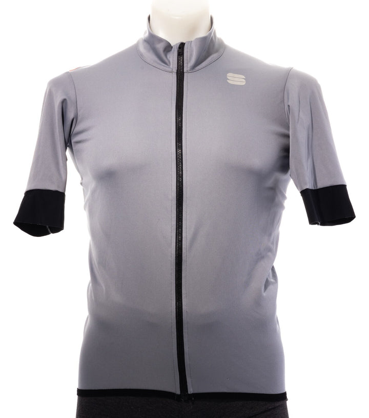 Sportful Fiandre Jersey Short Sleeve Men LARGE Grey/Black Road Race Gravel Bike