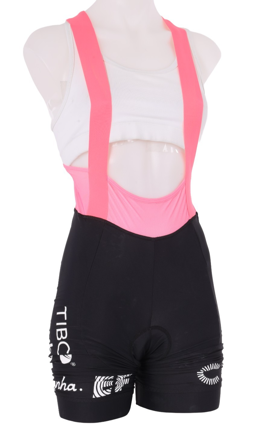 Rapha EF Cannondale Pro Team Bib Shorts Women MEDIUM Black Pink Cycling