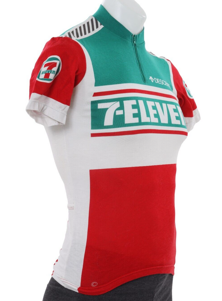 Descente 7-Eleven Short Slv 1/4 Zip Cycling Jersey SIZE 2 Vintage Cycling Japan