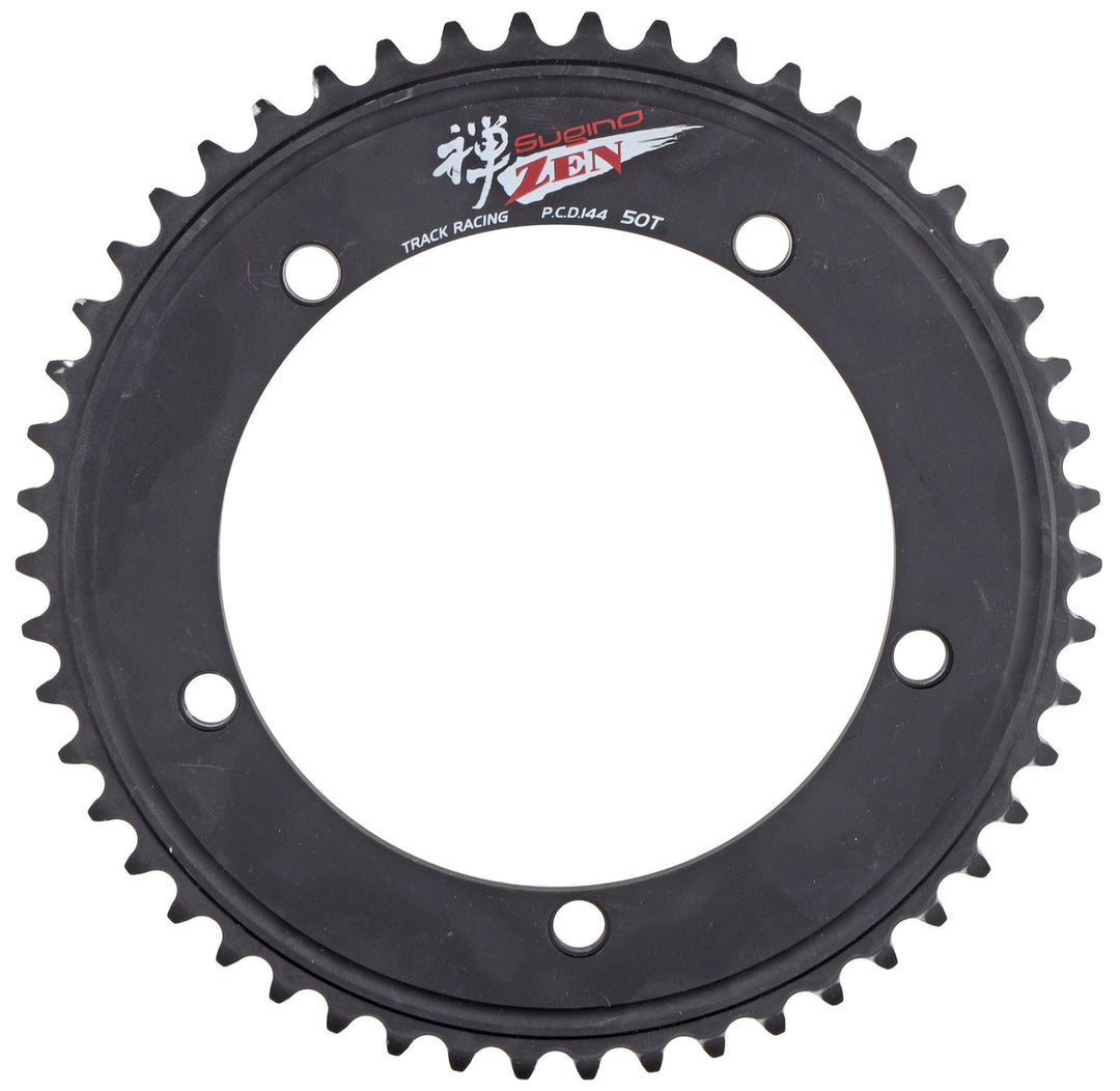Sugino Zen Track Bike Racing Chainring 144BCD 5-Bolt 47T - 56T BLACK Fixed Gear