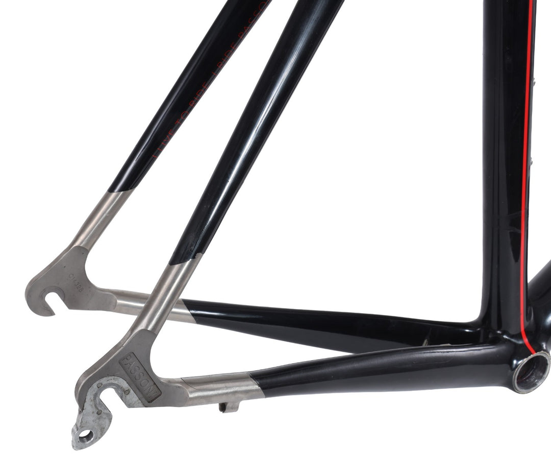 Passoni Nero XL Carbon Ti Road Bike Frameset 56cm WHITE/BLACK 700c QR Italy