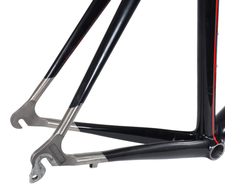 Passoni Nero XL Carbon Ti Road Bike Frameset 56cm WHITE/BLACK 700c QR Italy