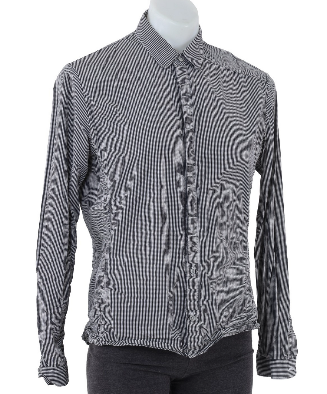 Rapha Peter Post Gingham Long Sleeve Button Down Shirt Men MEDIUM Black Cycling