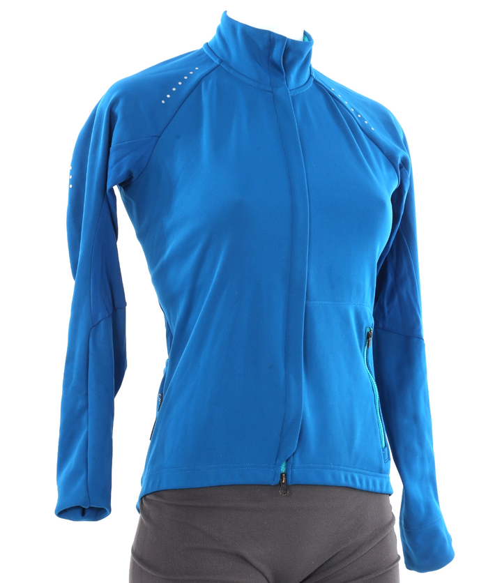Velocio Signature Softshell Cycling Jacket Women SMALL Blue Road Bike Gravel MTB
