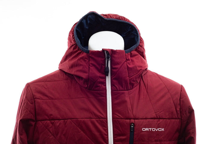 Ortovox Piz Bianco Insulated Hooded Jacket Men MEDIUM Burgundy Merino SwissWool