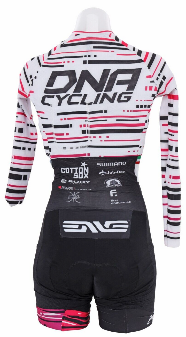 DNA Cycling Women Pro Team Long Sleeve Aero Skinsuit XXS White Road Bike TT UCI