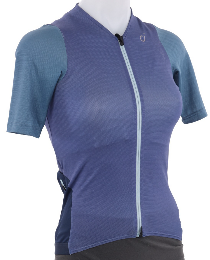 Velocio Concept SE Short Sleeve Cycling Jersey Women XS BLUE Road Gravel Race CX