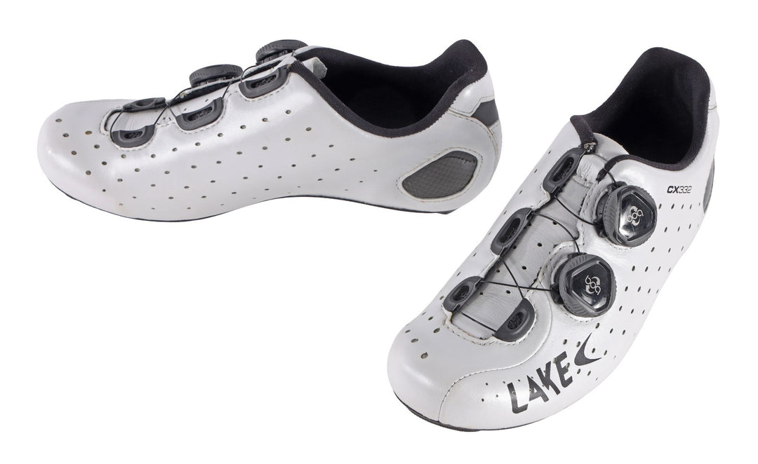 Lake CX332 Carbon Road Bike Shoes EU 38 US 7.5 Women WHITE 3-Bolt BOA Cycling TT