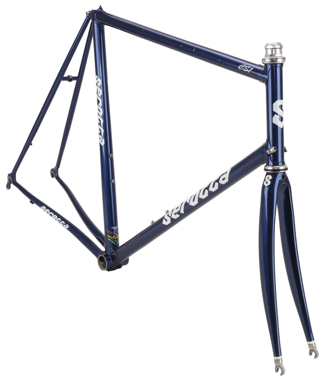 Serotta CSI Steel Road Bike Frameset 60cm Carbon Fork BLUE 700c Record USA Made