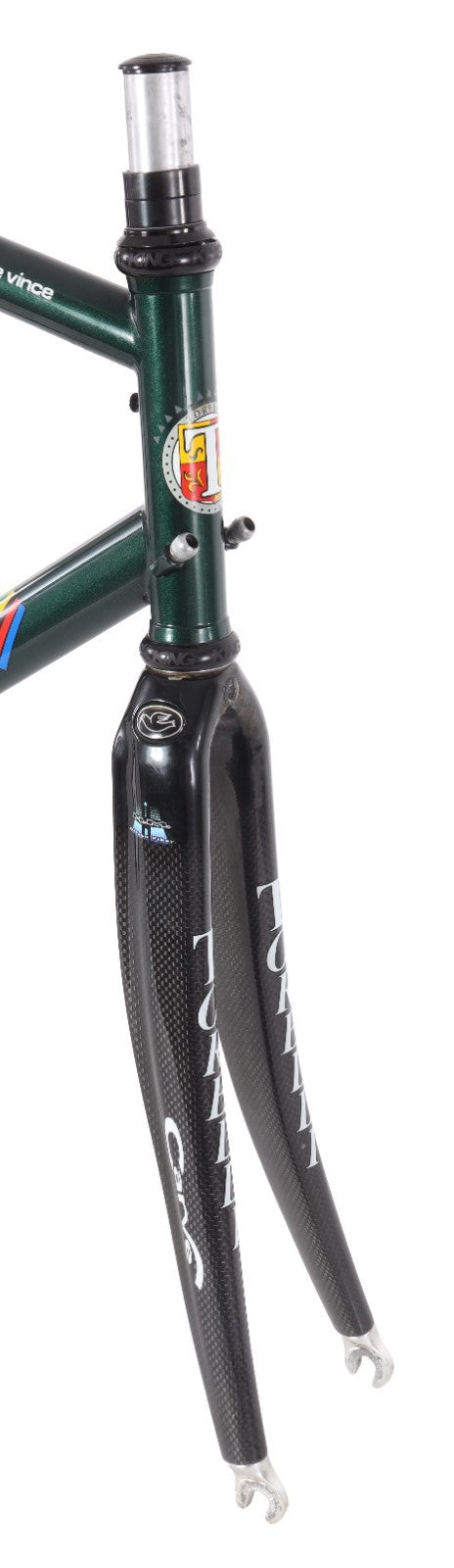 Torelli Corsa Strada Steel Road Bike Frameset 55cm Carbon Fork Green 700c Italy