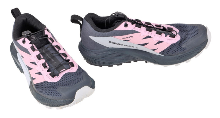 Salomon Sense Ride 5 Trail Running Shoes US Women 5.5 NAVY Contagrip Sensifit