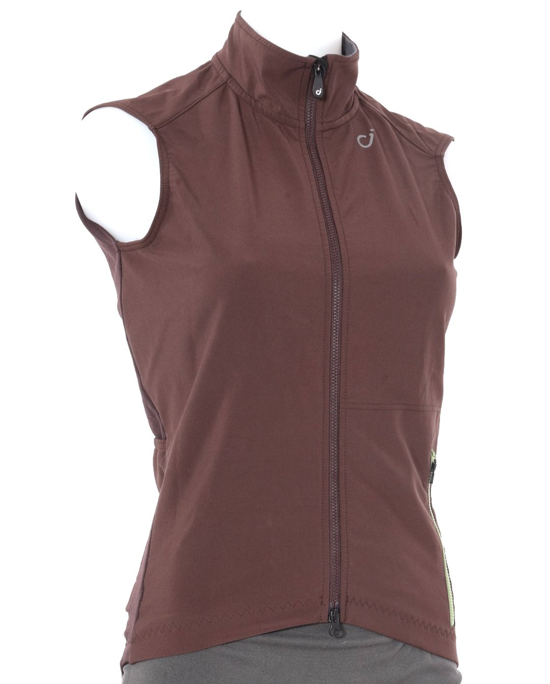 Velocio Signature Softshell Cycling Vest Women SMALL Brown Road Bike Gravel